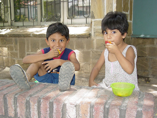 Kids with peaches, Salta