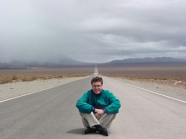 The author on the road, Cardones National Park