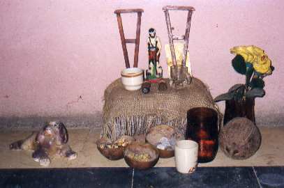 Santera altar (Photo, 68k)