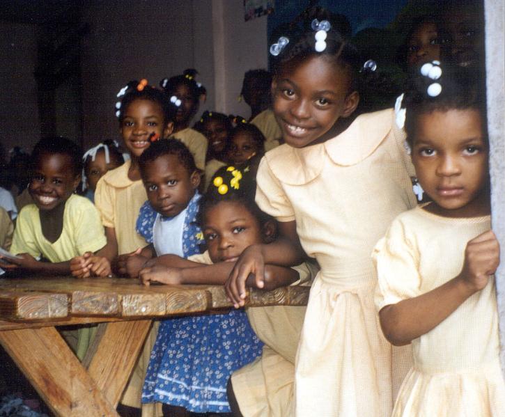 Girls at a Port-au-Prince orphanage